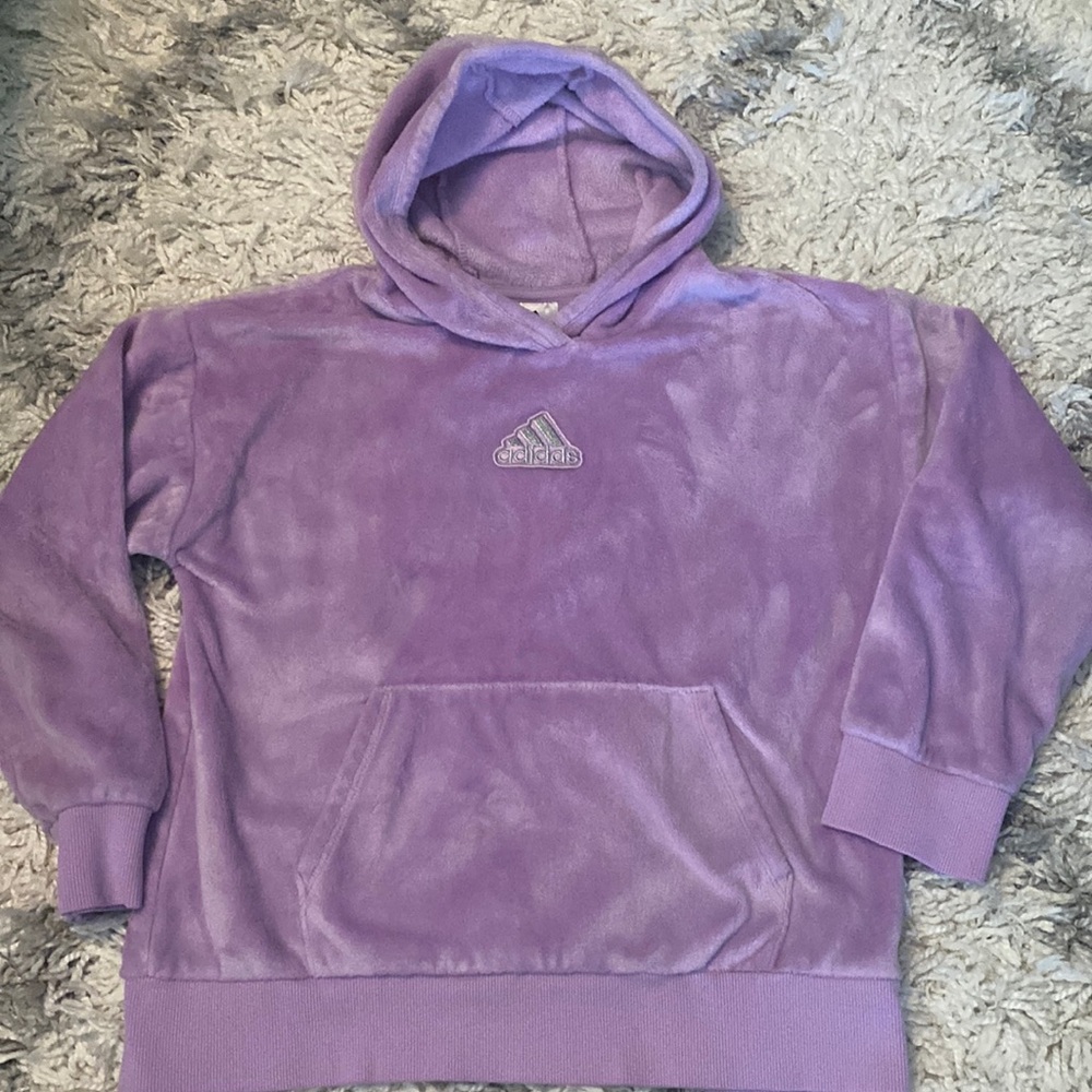 Girls fleece adidas hooded sweatshirt